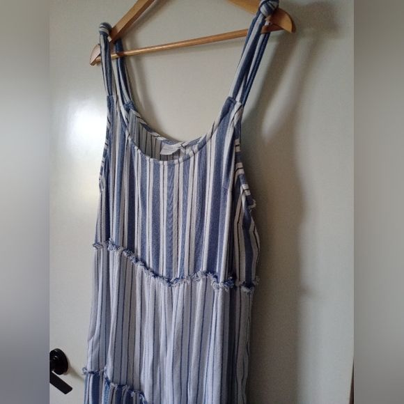 NWT New Directions Blue and White Striped Maxi Dress Size XL - Picture 2 of 8